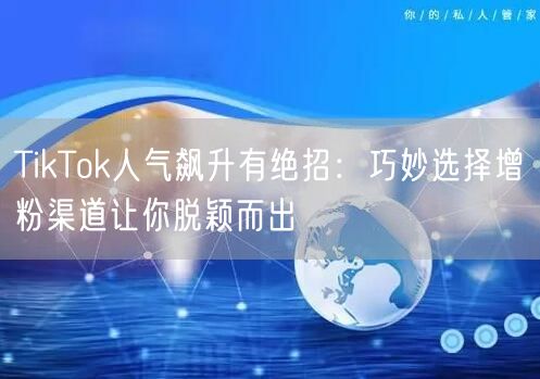 TikTok人气飙升有绝招：巧妙选择增粉渠道让你脱颖而出