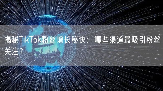 揭秘TikTok粉丝增长秘诀：哪些渠道最吸引粉丝关注？