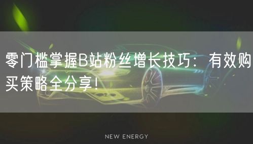 零门槛掌握B站粉丝增长技巧：有效购买策略全分享！
