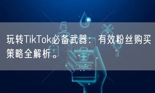 玩转TikTok必备武器：有效粉丝购买策略全解析。