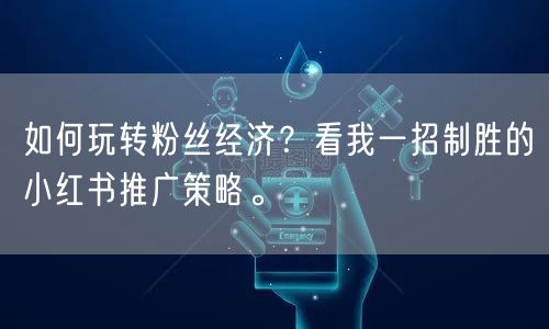 如何玩转粉丝经济？看我一招制胜的小红书推广策略。
