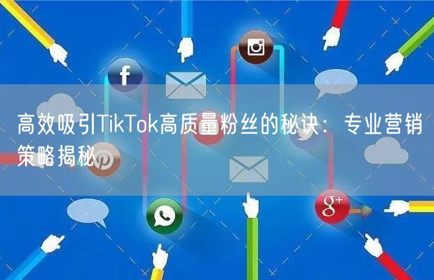 高效吸引TikTok高质量粉丝的秘诀：专业营销策略揭秘
