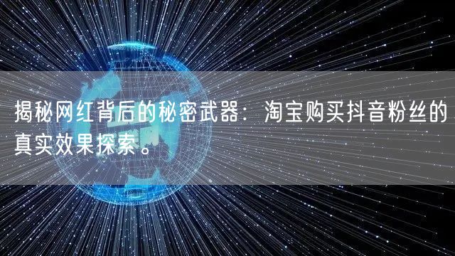揭秘网红背后的秘密武器：淘宝购买抖音粉丝的真实效果探索。