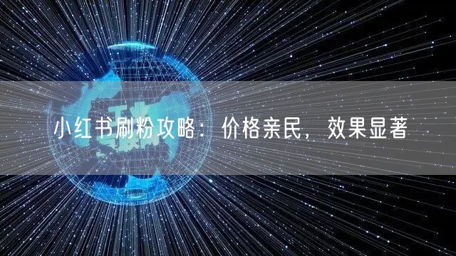 小红书刷粉攻略：价格亲民，效果显著