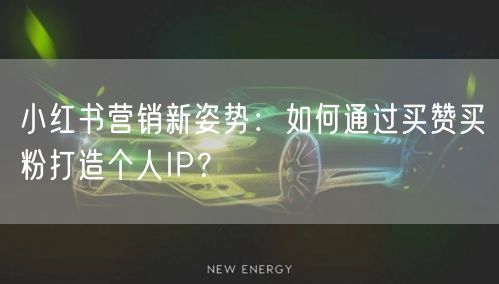 小红书营销新姿势：如何通过买赞买粉打造个人IP？