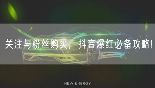 关注与粉丝购买，抖音爆红必备攻略!