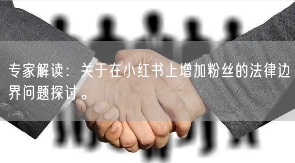 专家解读：关于在小红书上增加粉丝的法律边界问题探讨。