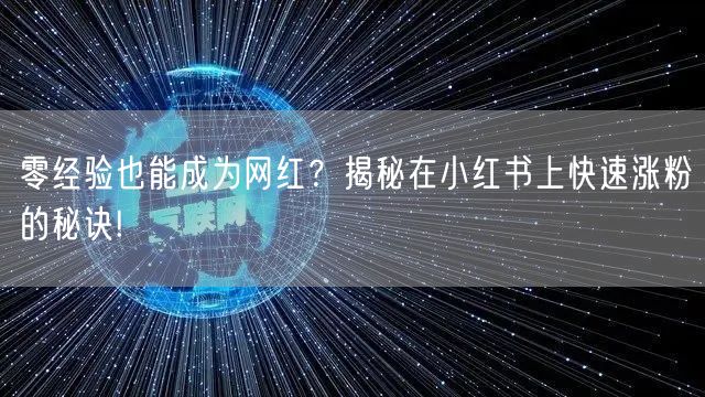 零经验也能成为网红？揭秘在小红书上快速涨粉的秘诀!