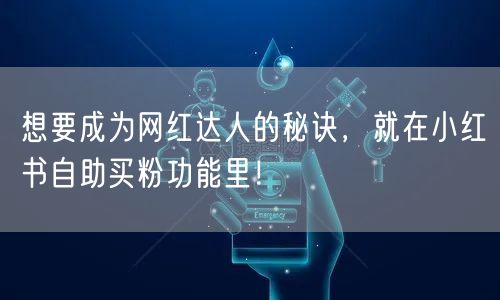 想要成为网红达人的秘诀，就在小红书自助买粉功能里！